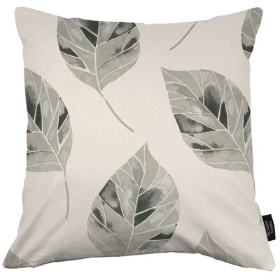 Leaf Soft Grey Floral Cotton Print Cushions