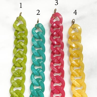 Colorful chunky acrylic mesh bracelets