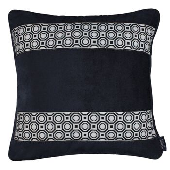 Coussin Velours Noir Rayé Cancun 1