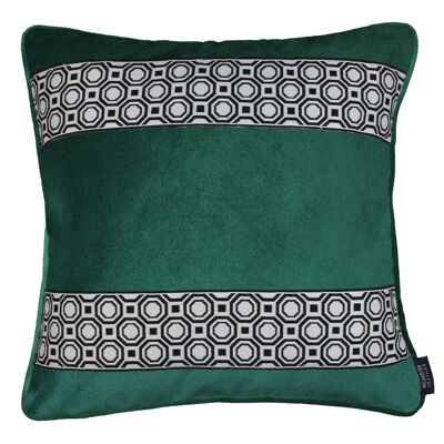 Cancun Striped Emerald Green Velvet Cushion
