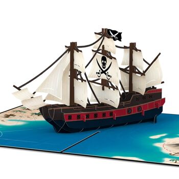 Carte pop-up bateau pirate 1