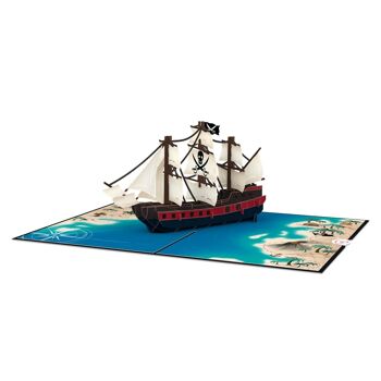 Carte pop-up bateau pirate 3