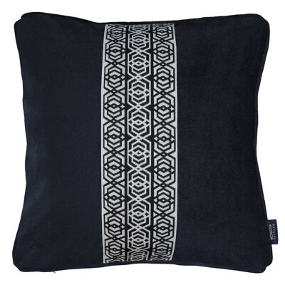 Coba Striped Black Velvet Cushion