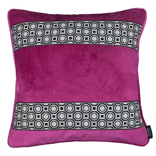 Cancun Striped Fuchsia Pink Velvet Cushion