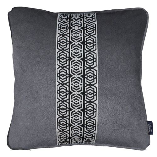 Coba Striped Charcoal Grey Velvet Cushion