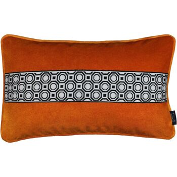 Coussin en velours orange brûlé rayé Cancun 4