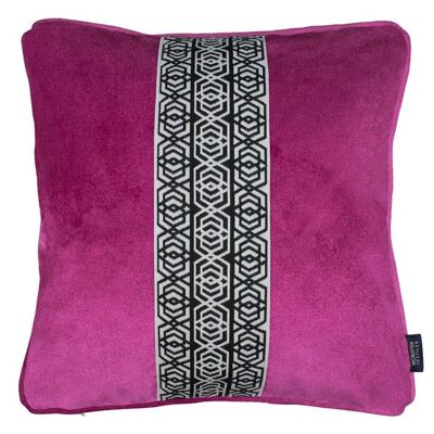 Coba Striped Fuchsia Pink Velvet Cushion