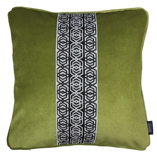 Coba Striped Lime Green Velvet Cushion