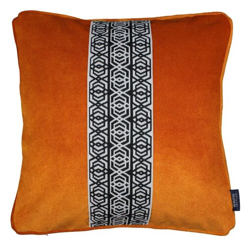 Coba Striped Burnt Orange Velvet Cushion