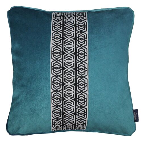 Coba Striped Blue Teal Velvet Cushion