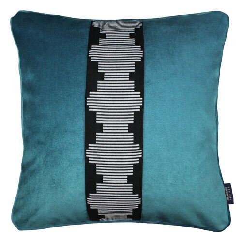 Maya Striped Blue Teal Velvet Cushion