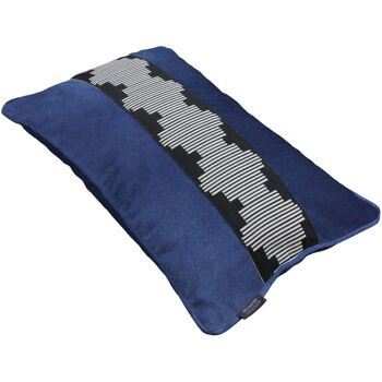 Coussin en velours bleu marine rayé Maya 4