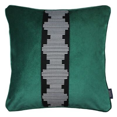 Maya Striped Emerald Green Velvet Cushion