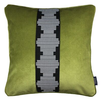Maya Striped Lime Green Velvet Cushion