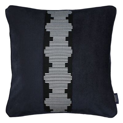 Maya Striped Black Velvet Cushion