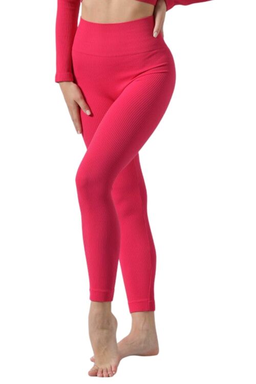 SARA pink microfibre leggings for women