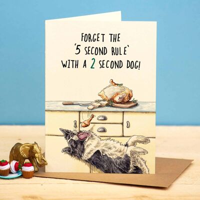 Tarjeta de regla de cinco segundos - Tarjeta de perro - Tarjeta divertida