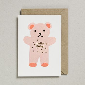 Cartes bébé Riso (paquet de 6) Hello Teddy 1