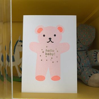 Cartes bébé Riso (paquet de 6) Hello Teddy 2
