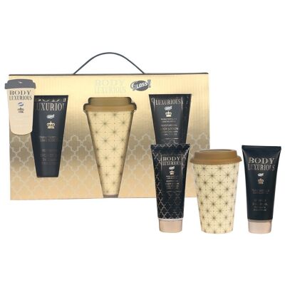 Vanilla beauty and body care gift set with mug