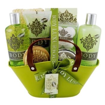 coffret de bain au parfum relaxant de thé vert - 13pcs 1