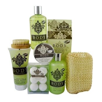 coffret de bain au parfum relaxant de thé vert - 13pcs 2