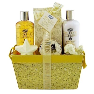 coffret de bain au parfum étonnant vanille et tilleul - 6pcs