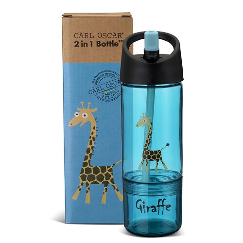 Water Bottle 2 in 1, Kids 0.3 + 0.15 L - Turquoise