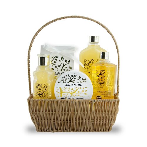 coffret beauté de bain - Incluant un panier - Huile Argan