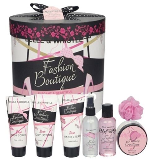 coffret beauté de bain à la rose - incluant une crème pour les mains