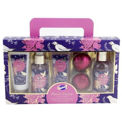 Caja de regalo de belleza y baño - Lirio y fresia - Edición Floral Fusion