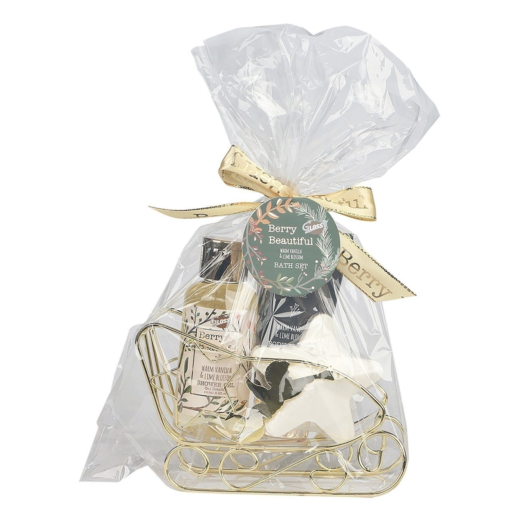 Set da bagno - Slitta in metallo - Vaniglia e lime - Idea regalo