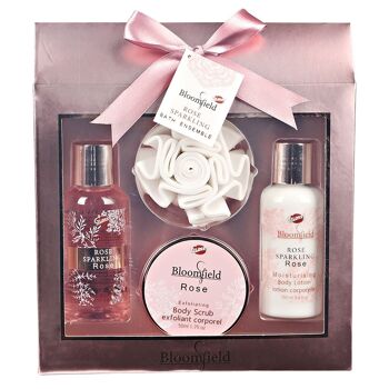 Coffret cadeau beauté - Set de bain à la rose - Collection Bloomfield 2