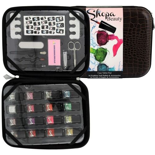 Shopa Beauty - Set De Manucure Tablette pad de 16 vernis