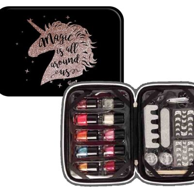 Gift box - Manicure kit with 10 varnishes - Unicorn design