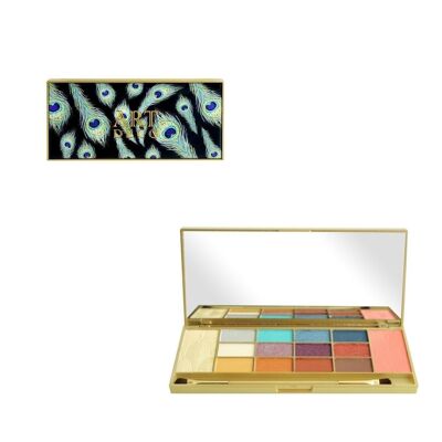 Goldene Make-up-Palette inklusive Spiegel – Schimmerfarbe