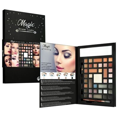 Book-shaped makeup palette with tutorials - Magic Color Collection