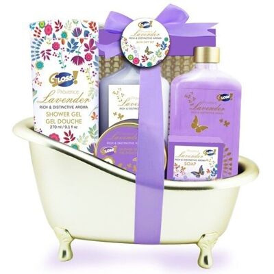 Provence-Lilie und Freesie – klassische Lavendel-Badewanne