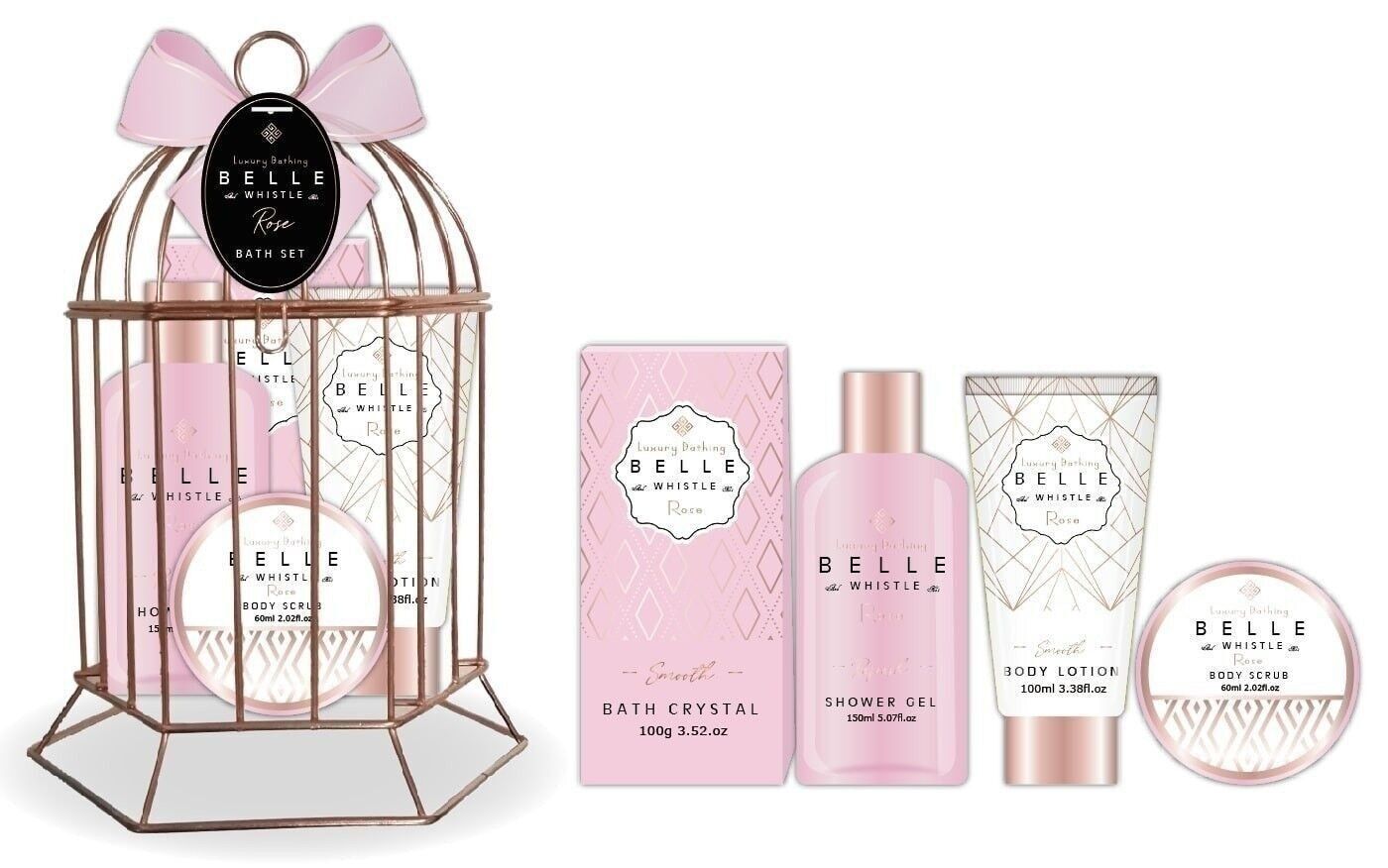 BELLE & WHISTLE ROSE - Gabbia da bagno in metallo