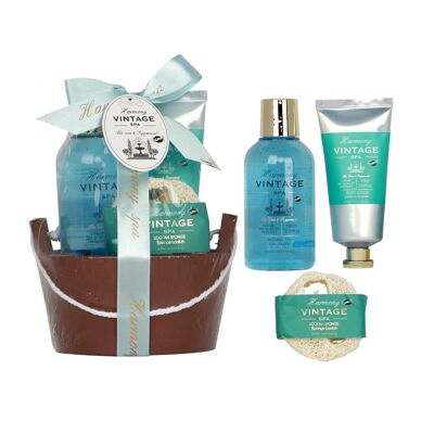 Regalo da bagno in botte di legno Harmony Vintage Spa