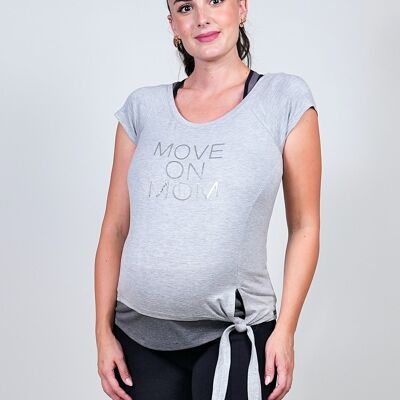 T-shirt sportiva per l'allattamento al seno con nodo