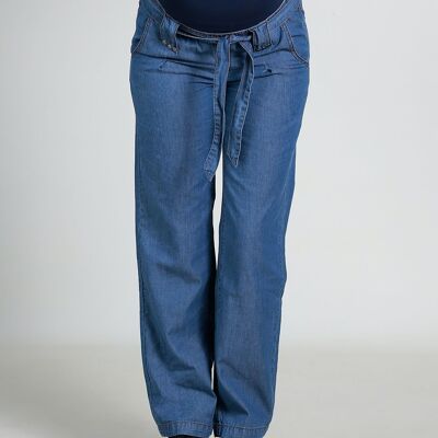 Wide Maternity Pants In Fine Jeans