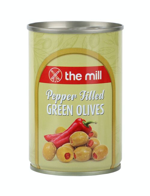 The Mill Grüne Oliven gefüllt mit Paprika - 300 g Dose