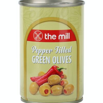 The Mill Olive Verdi Ripiene Con Peperoni - Latta 300g