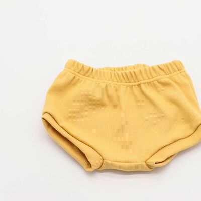 Einfache, gerippte Senf-Shorts