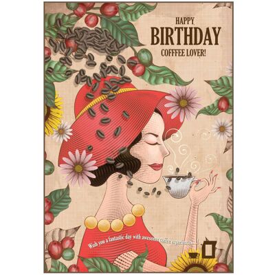 FELIZ CUMPLEAÑOS CAFÉ TARJETAS DE FELICITACIÓN