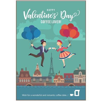 VALENTINSTAG-KAFFEE-GRUSSKARTEN