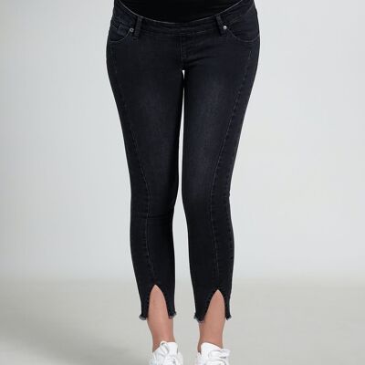 Black Jeans With Openings At Hem