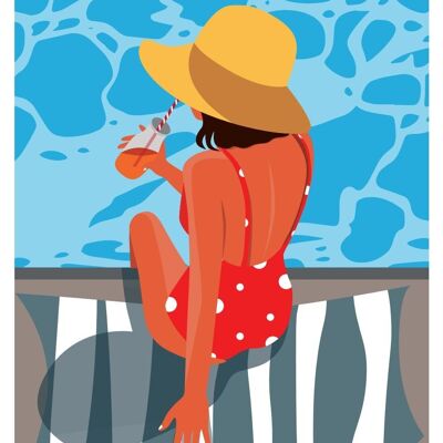 Edition déco: Femme au bord de la piscine