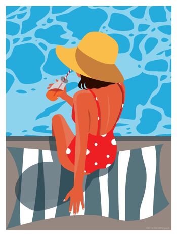 Edition déco: Femme au bord de la piscine 1